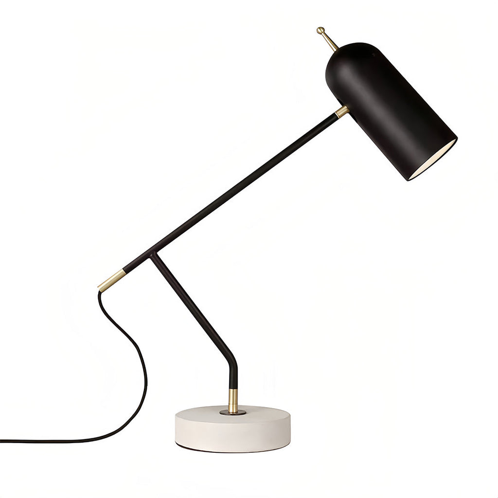 Black Modern Marble Desk Lamp - Minimalist Elegant Office Reading Light