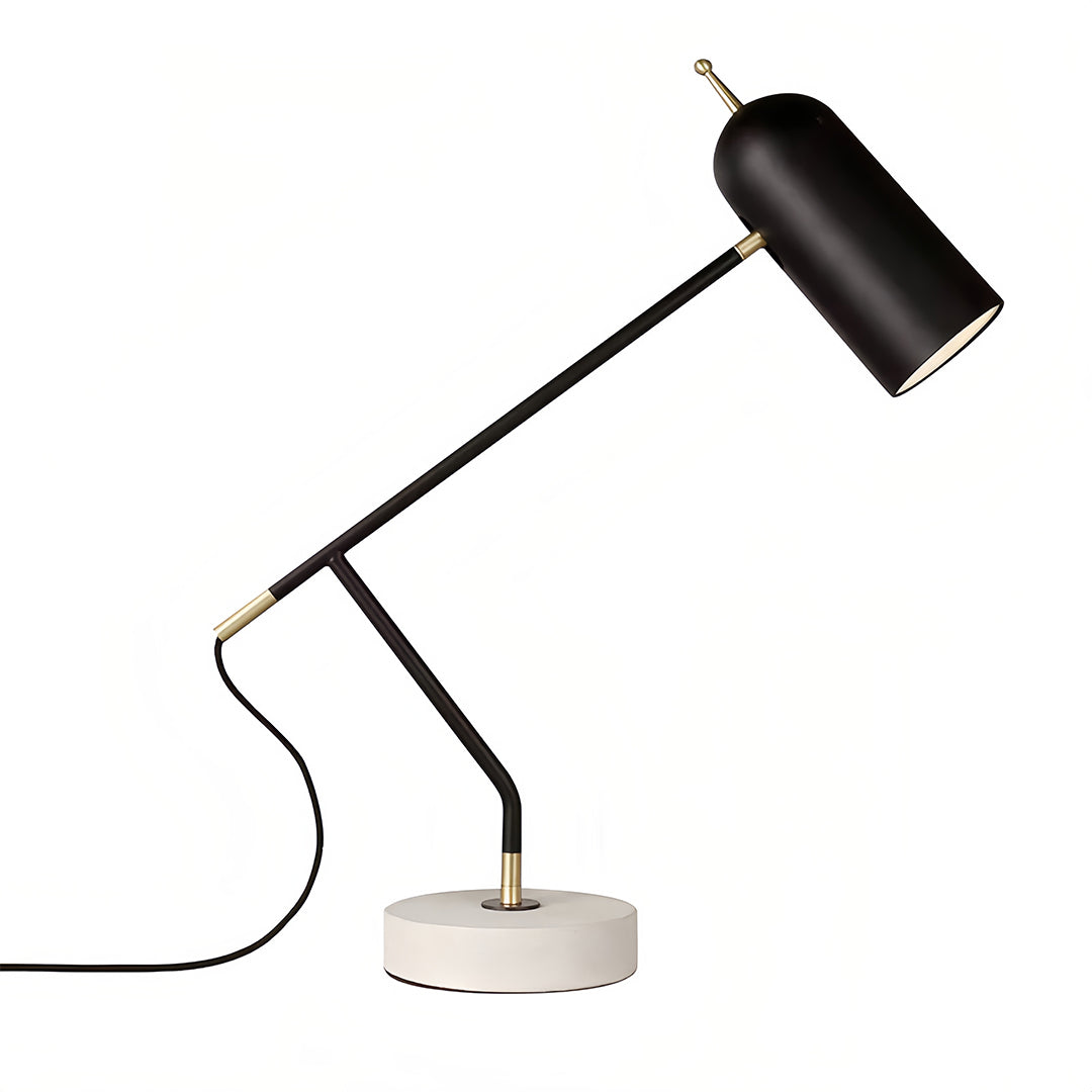 Black Modern Marble Desk Lamp - Minimalist Elegant Office Reading Light