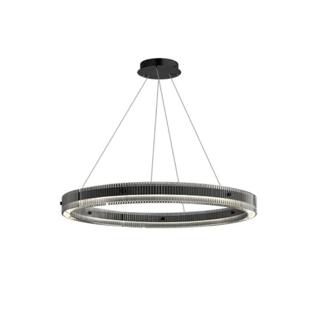 Black Round Glass Chandelier - Italian Minimalist Lighting