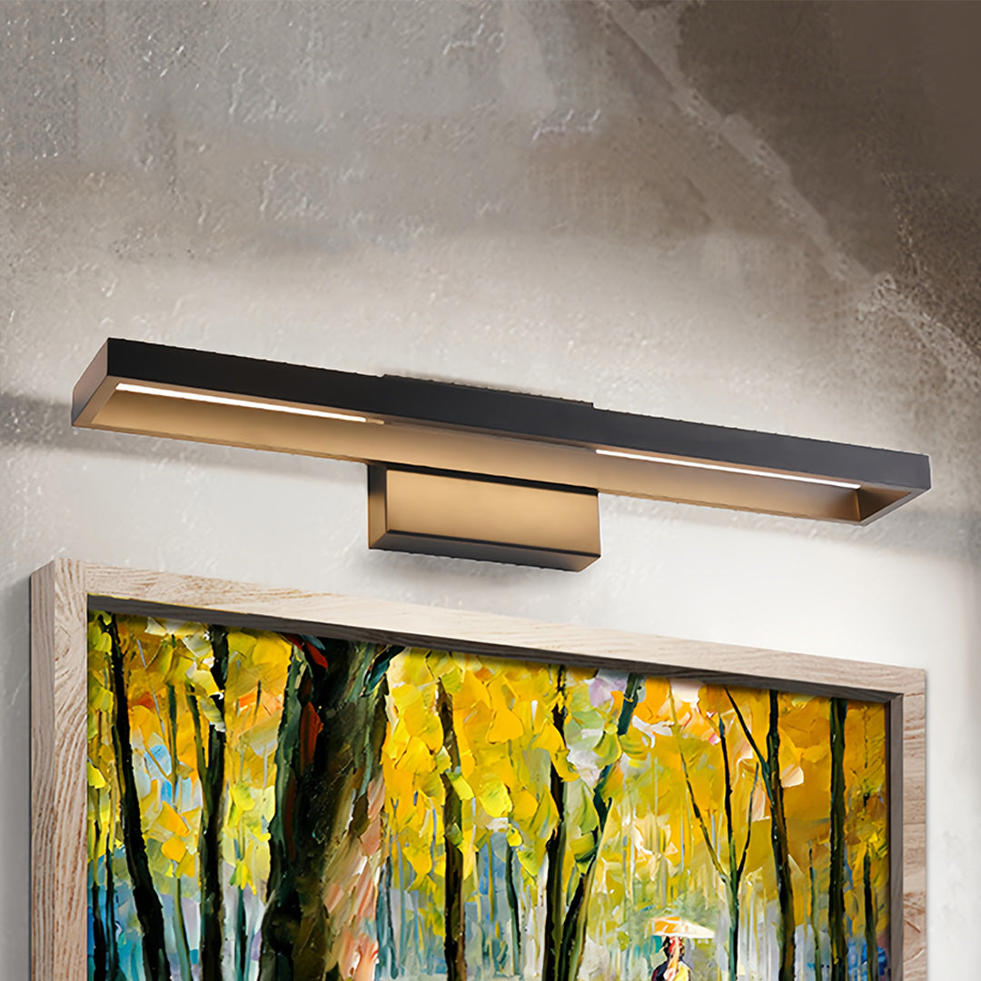 Black Vanity Bathroom Light Dimmable LED Modern Picture Wall Light Fixture Elegant Contemporary Sconce for Home Decor Lighting Adjustable Brightness for Makeup and Grooming Spaces Mounted Lighting for Bathroom and Dressing Rooms