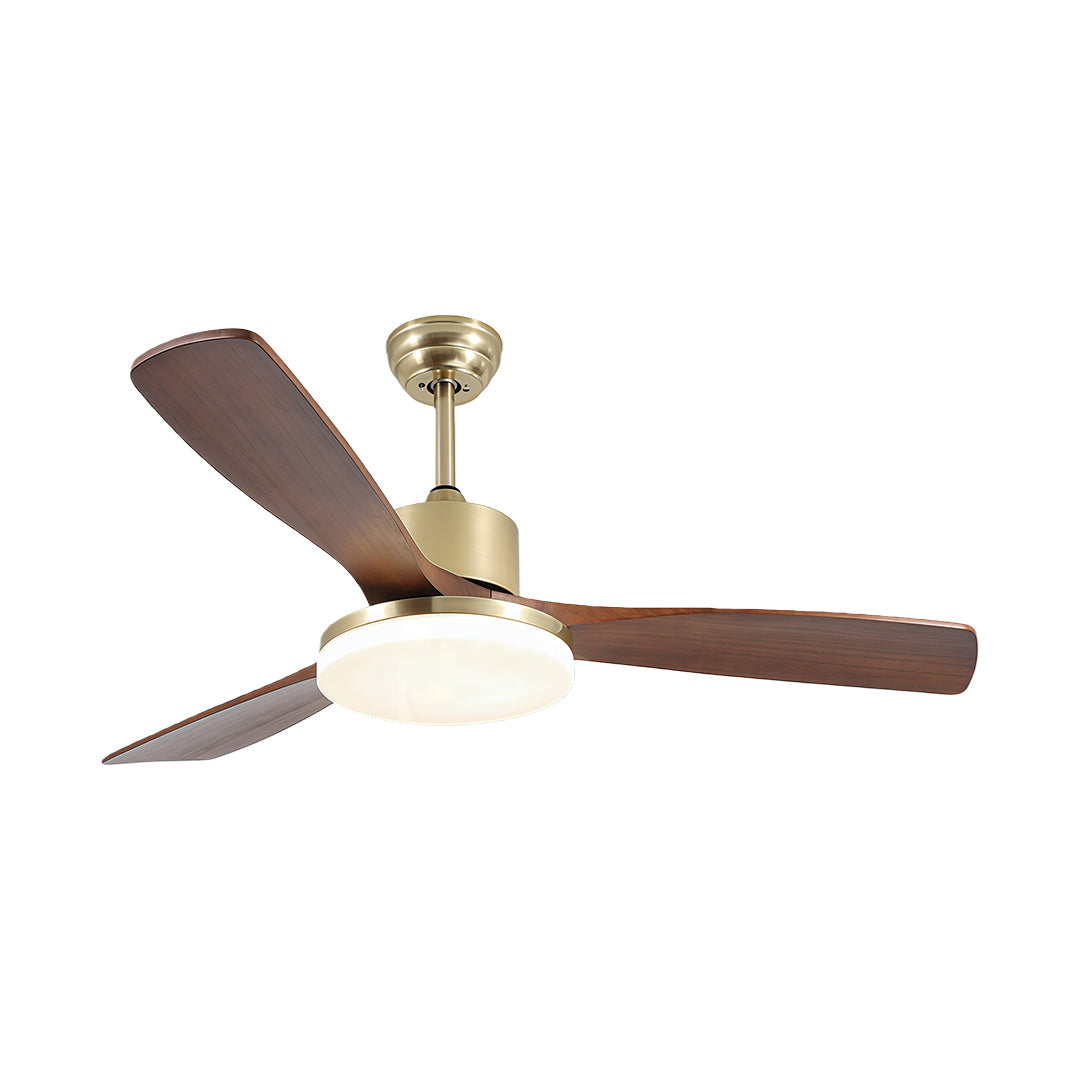 Ceiling Fan with Light Remote Control - Wooden 3-Blade Lamp