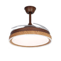 Ceiling Fan with 4 Lights - Walnut Wood Grain, Iron Body, Silent Operation