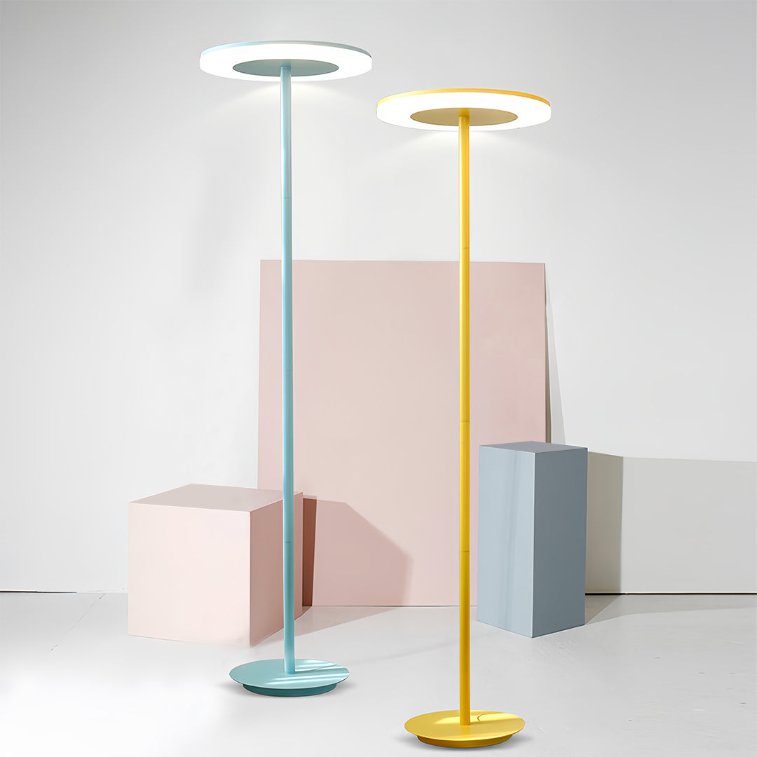 Colored Macaron Dimmable Floor Lamp - Modern Round Head Standing Light