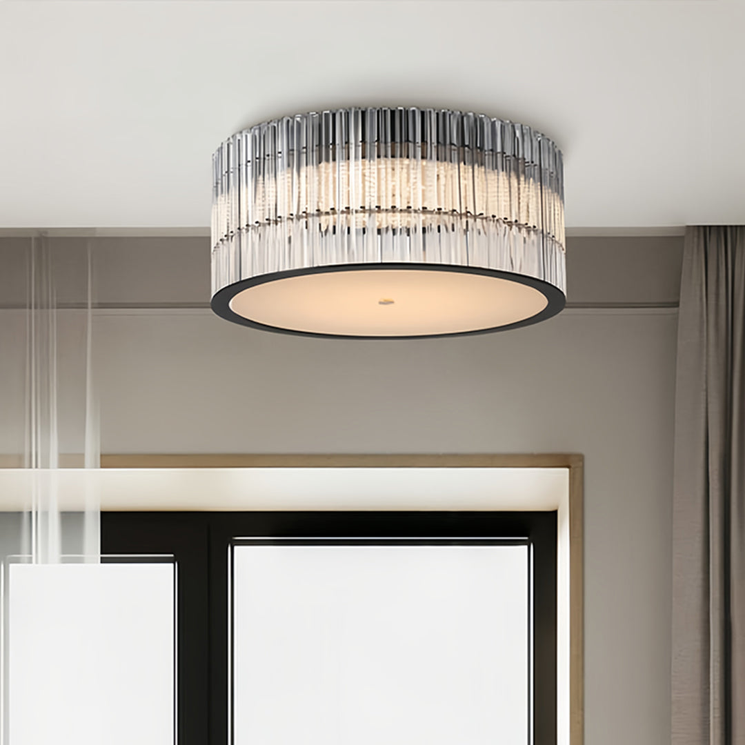 Modern Minimalist Crystal Flush Mount Light Fixture