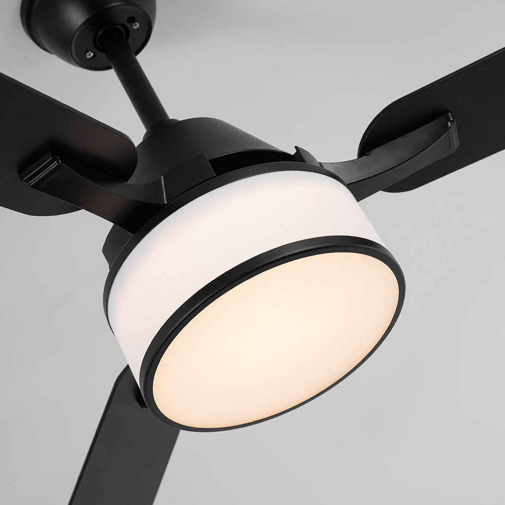 European Retro Ceiling Fan with Lights - Fabric Shade Lamp