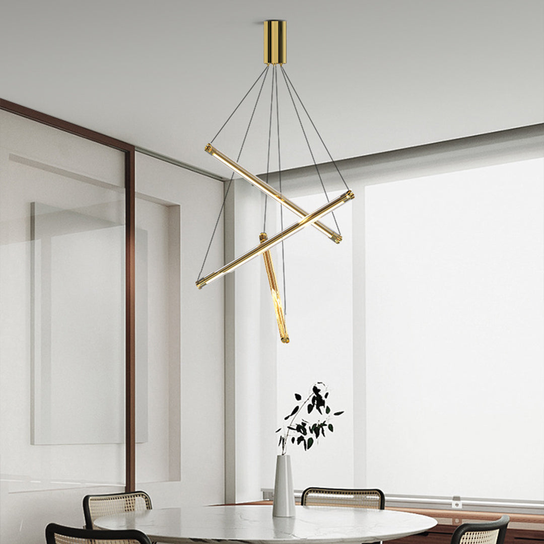 LED Linear Chandelier - Nordic Minimalist Lighting, Modern LED Pendant Light, Sleek Design, Home Decor Lighting, Energy-Efficient Chandelier, Contemporary Ceiling Fixture, Adjustable Length LED Light