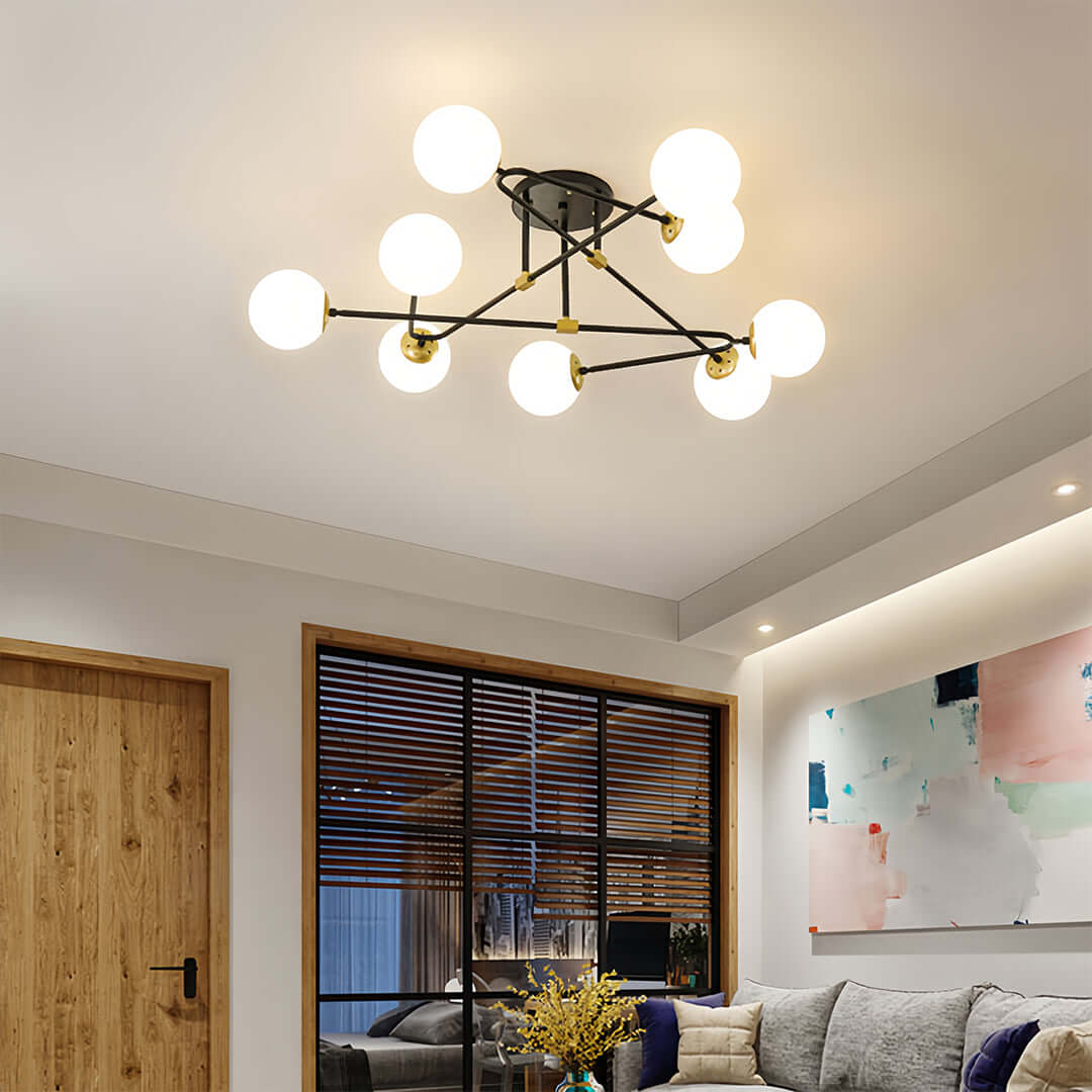 Gold Nordic Semi Flush Mount Magic Bean Ceiling Light
