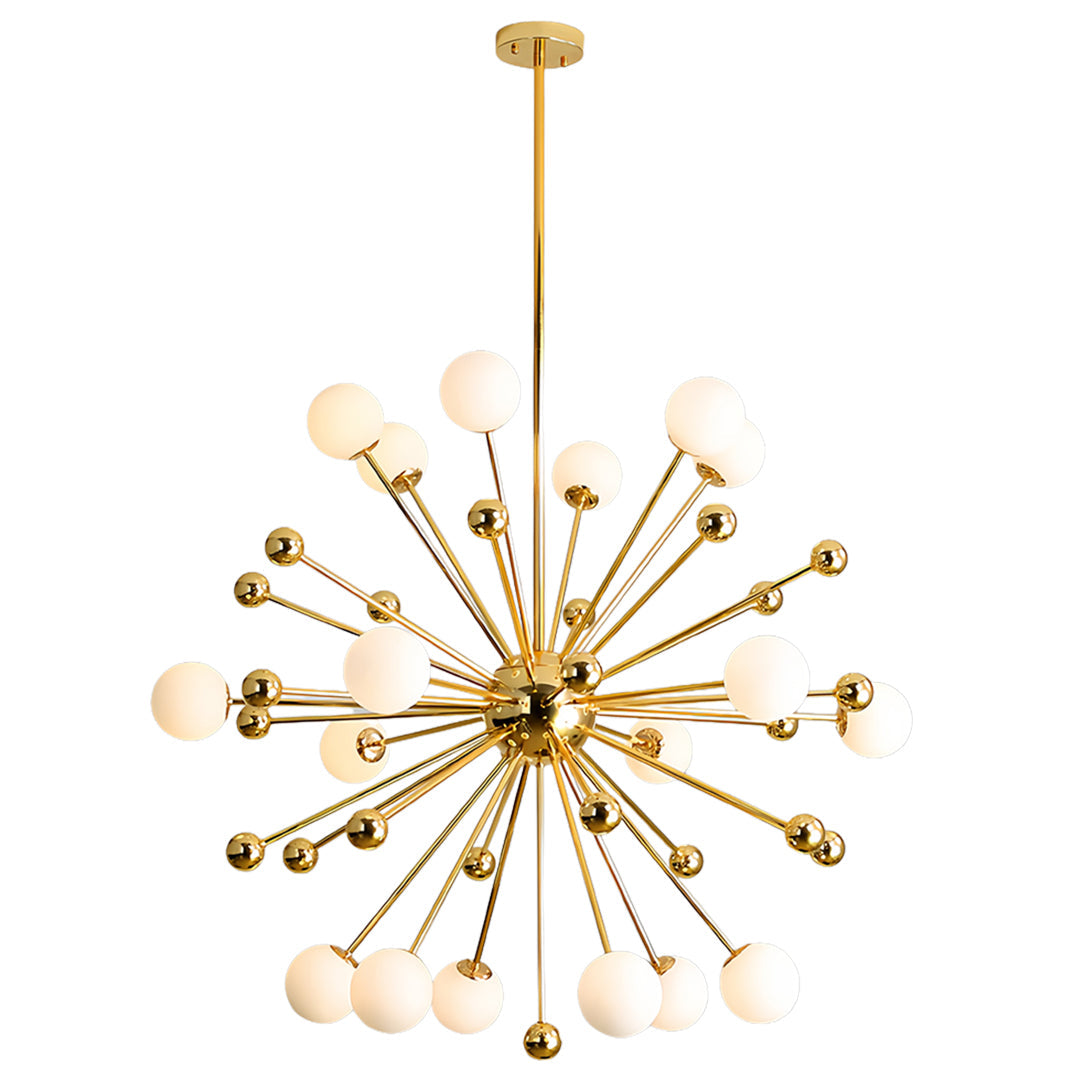 12-Light Sputnik Chandelier - Nordic Gold Iron LED Ceiling Light