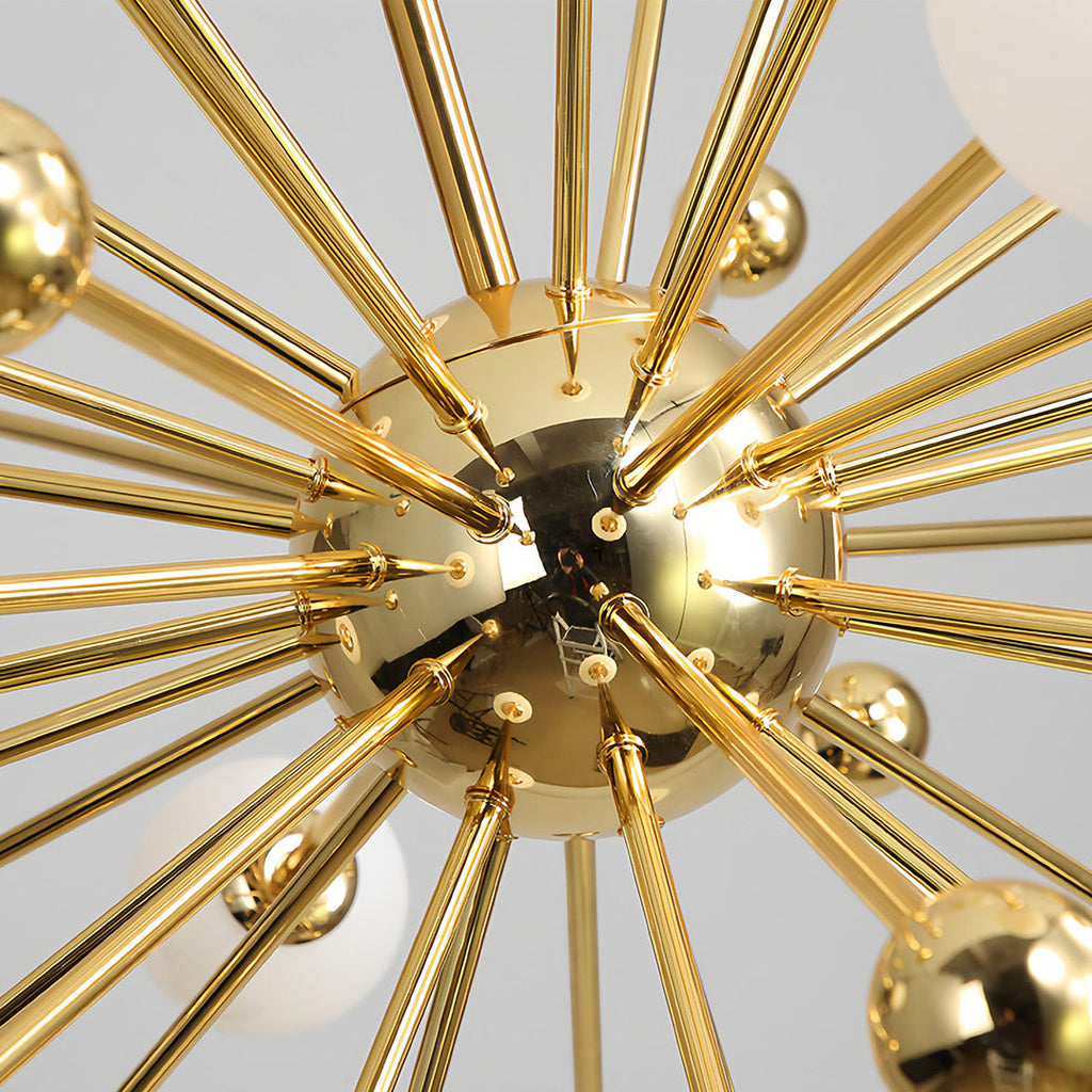 12-Light Sputnik Chandelier - Nordic Gold Iron LED Ceiling Light