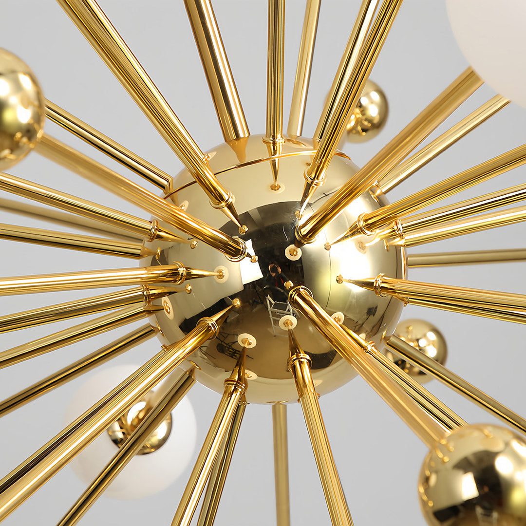 12-Light Sputnik Chandelier - Nordic Gold Iron LED Ceiling Light