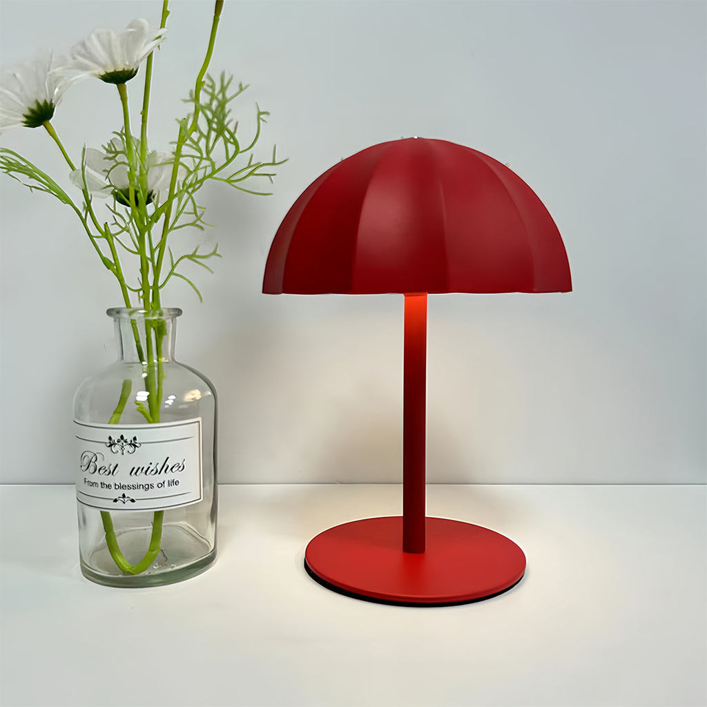 Minimalist Mushroom Cordless Metal Table Lamp - Rechargeable Iron Light