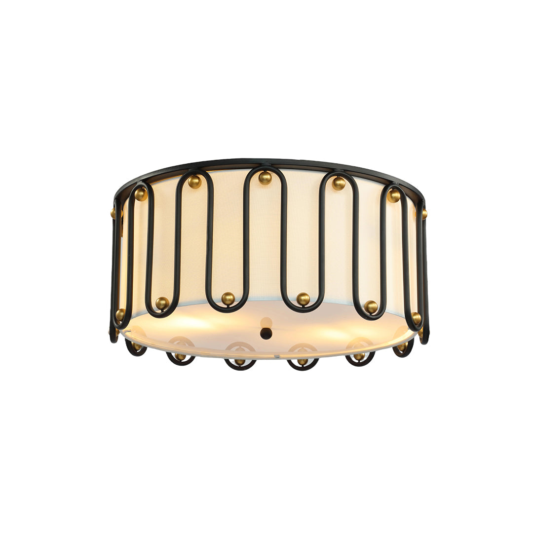 Vintage Drum Ceiling Light Flush Mount - Unique American Round Fixture
