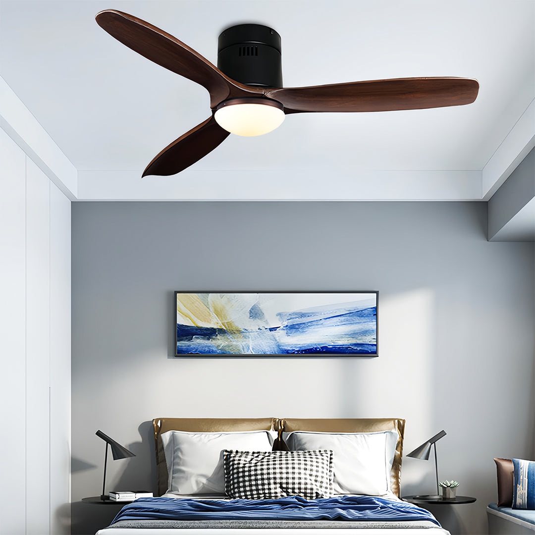 Modern Wood 3-Blade Ceiling Fan with Light - Stylish Fandelier Design