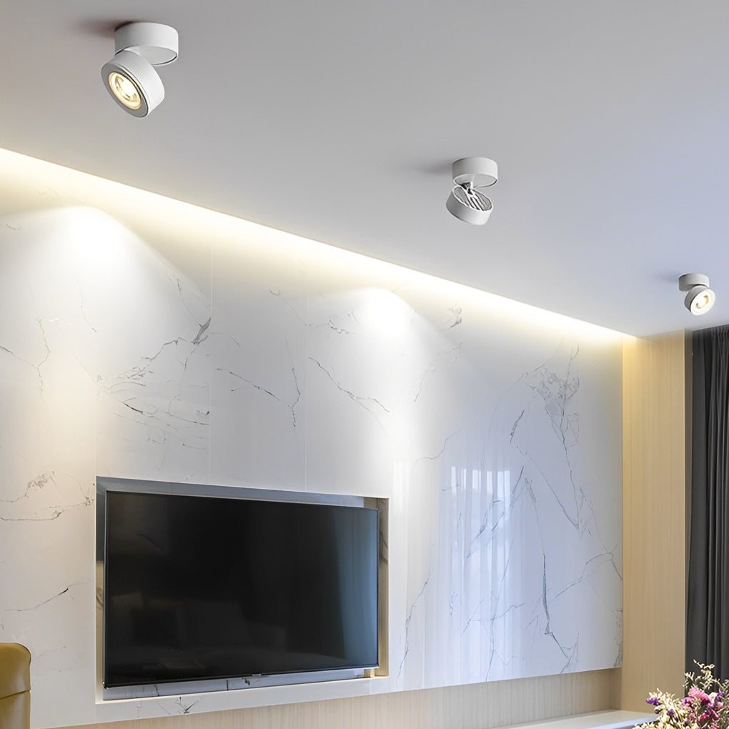 Surface Mounted Adjustable Spotlight - Round Foldable LED Light