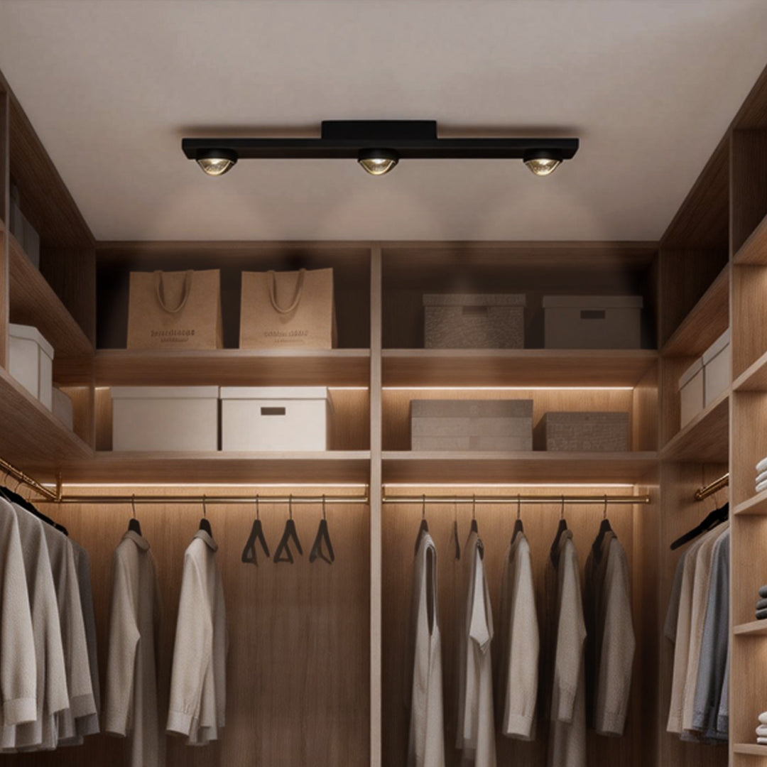 Black Linear Wall-Wash Ceiling Light - Surface Mounted Spot Light