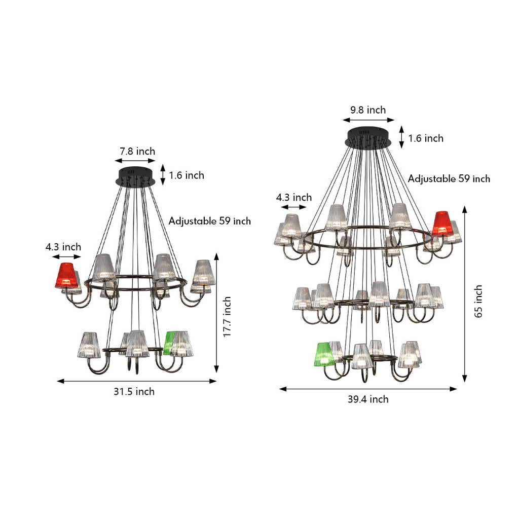 Branch LED Suspension Chandelier - Modern Glass Ceiling Light Fixture