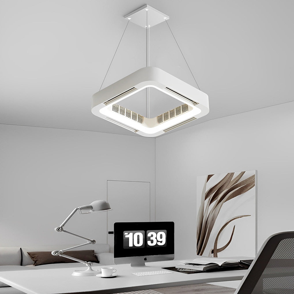 Low Profile Bladeless Ceiling Fan with LED Light Inverter - Modern Home Cooling Solution