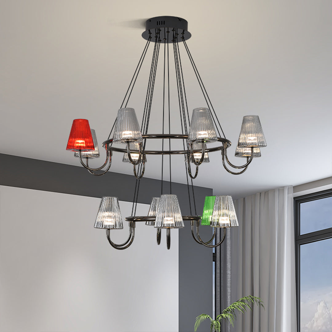 Branch LED Suspension Chandelier - Modern Glass Ceiling Light Fixture