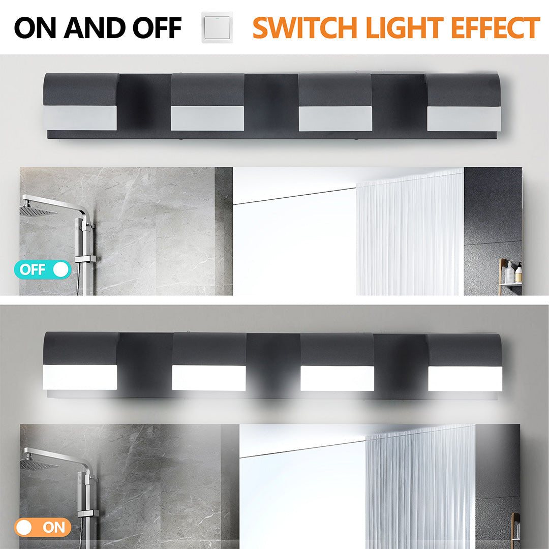 Black Vanity Lighting for Bathroom Makeup Mirror Light, Modern LED Wall Sconce, Dimmable Cosmetic Light Fixture, Stylish Glam Room Lighting, Adjustable Brightness, Easy Install for Home Decor, Contemporary Bathroom Accessories, Elegant Makeup Station Ligh