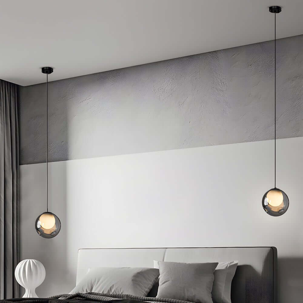 6.3-Inch Glass Bubble Pendant Light - Modern Clear Hanging Fixture