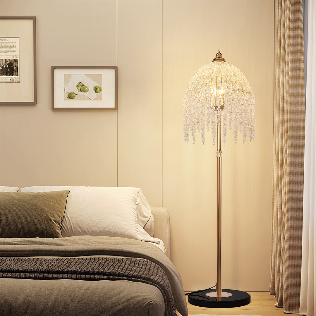 Luxury LED Floor Crystal Lamp - Decorative Hardware Lighting