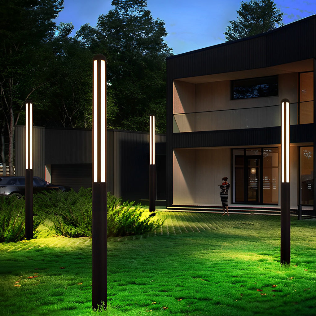 Tall Garden Bollard Light - Minimalist Modern Waterproof LED Outdoor Lighting