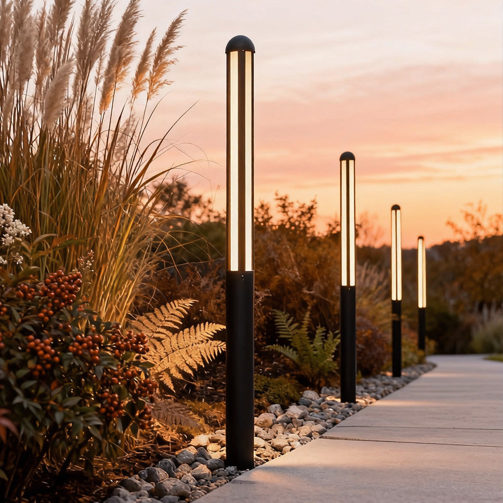 Tall Waterproof LED Garden Bollard Light - Modern Minimalist Design