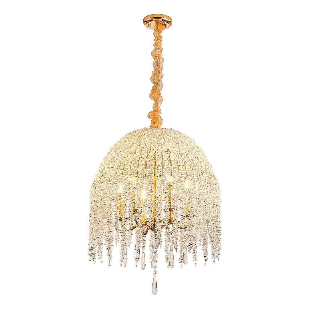 Teardrop Crystal Chandelier - French Metal Ceiling Light