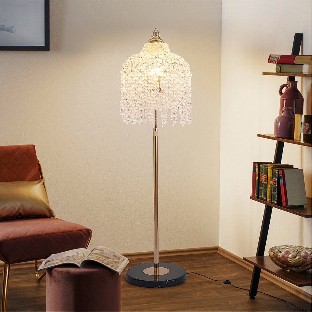 Luxury LED Floor Crystal Lamp - Decorative Hardware Lighting