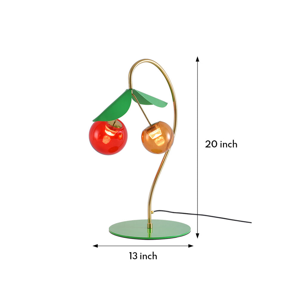 Stained Glass LED Table Lamps - Modern Nordic Dual-Head Cherry Design