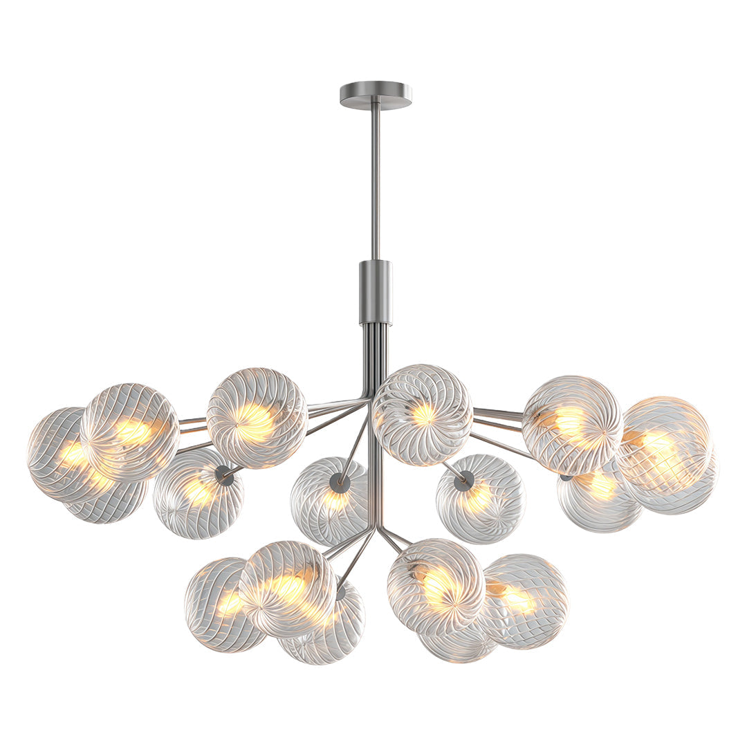 Luxury Copper Glass Ball Chandelier Modern Ceiling Light