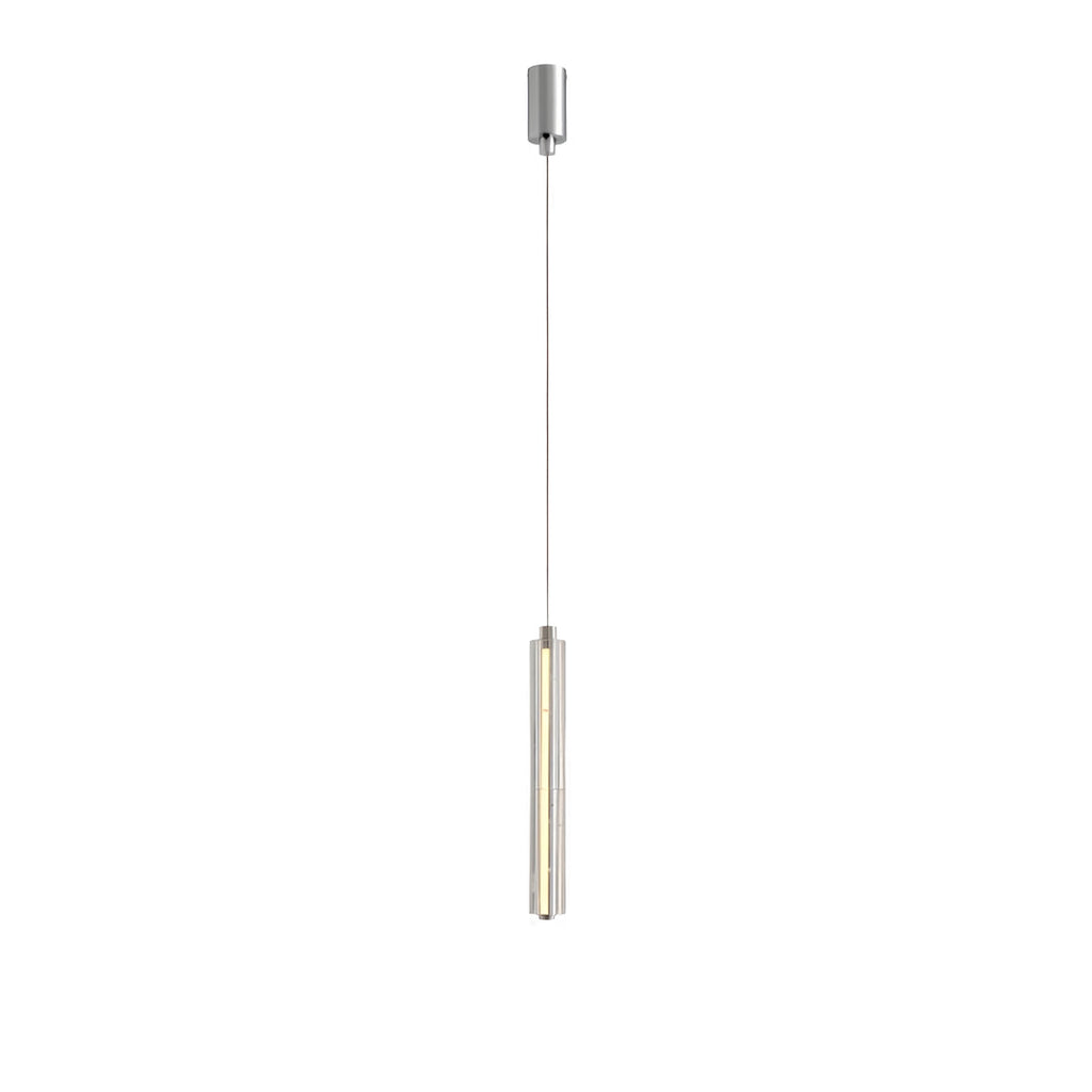 Modern Crystal Pendant Light Linear Ceiling Fixture Minimalist Design
