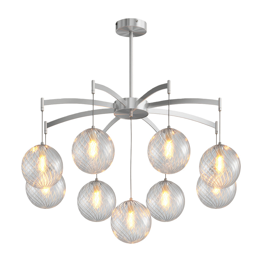 Modern Glass Ball Chandelier - Full Copper Ceiling Light