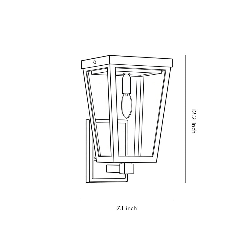 Outdoor Waterproof LED Wall Light - Dual-Power Rectangle Design