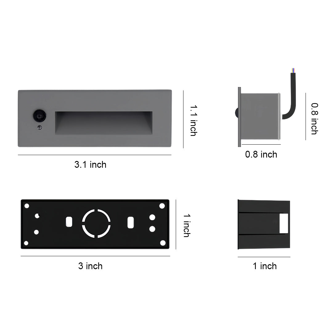 Modern Minimalist Embedded Outdoor Step Lights for Decks