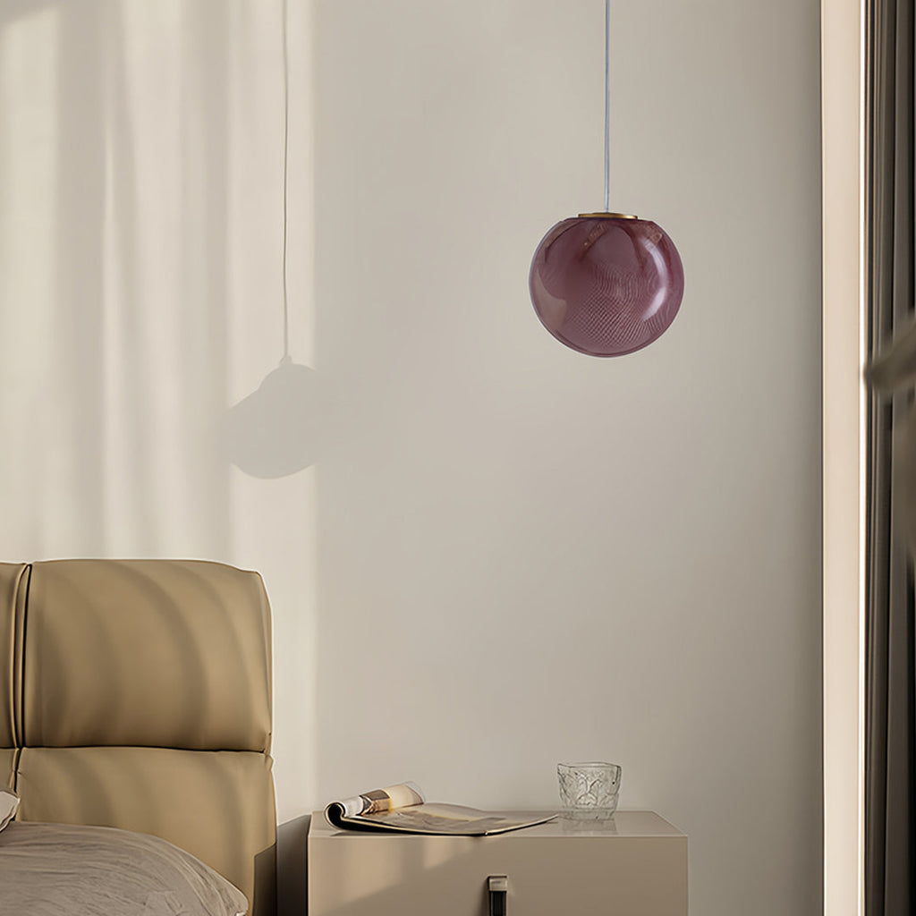 Glass Globe Pendant Light Modern Minimalist Design Single Head Fixture