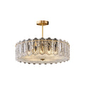 French Luxury Copper Glass Semi Flush Mount Lamp