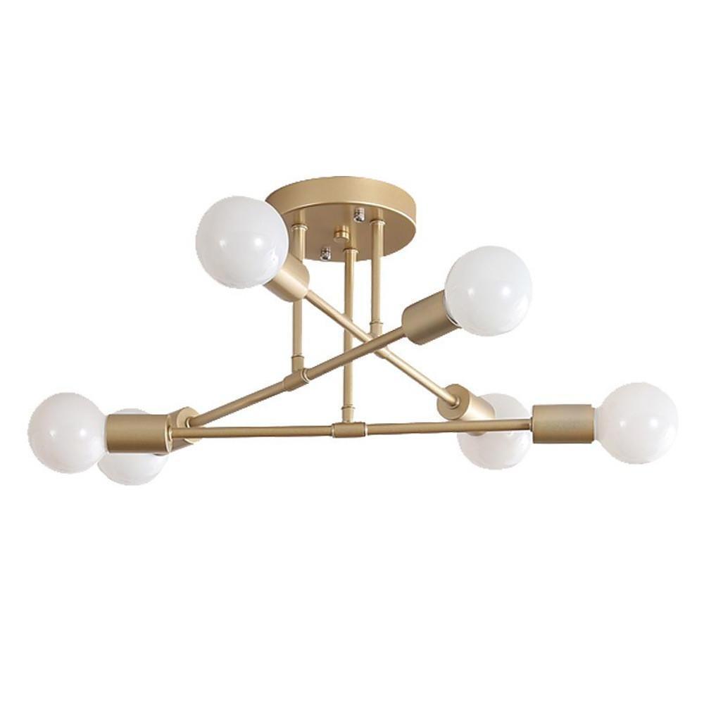 Modern Sputnik Chandelier - 6 LED Bulbs, Novelty Metal Finish, Contemporary Design