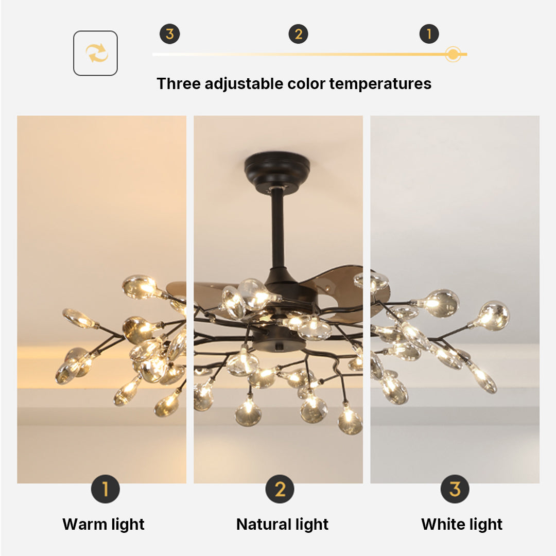 Glam Minimalist Luxury Ceiling Fan Light - Artistic Fan Lamp