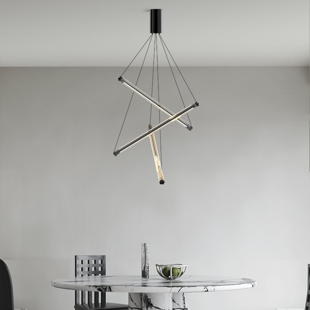 LED Linear Chandelier - Nordic Minimalist Lighting, Modern LED Pendant Light, Sleek Design, Home Decor Lighting, Energy-Efficient Chandelier, Contemporary Ceiling Fixture, Adjustable Length LED Light