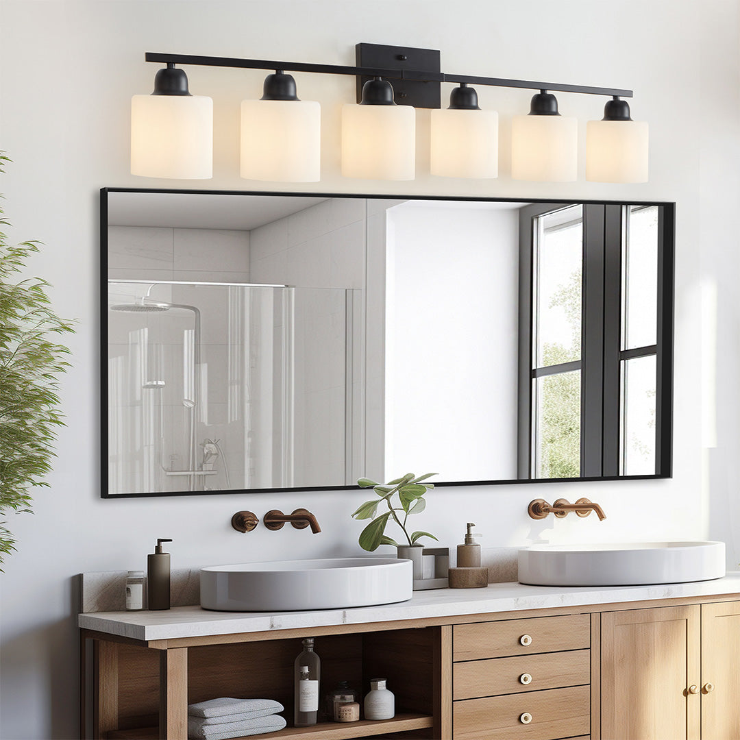 Modern Bathroom Vanity Lights Minimalist Glass Mirror Light Wall Sconce Fixture Stylish LED Lighting for Home Bath Decor Adjustable Brightness Energy Efficient Design Classic Elegance Easy Installation Contemporary Illuminated Mirror Lighting Best for Sma