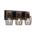 Black Vanity Bathroom Lights Metal Cage Mirror Lamp Industrial Style LED Sconce Lighting for Makeup Dressing Room Wall Fixtures Contemporary Decor Modern Design Galvanized Finish Decorative Lighting for Home Improvement