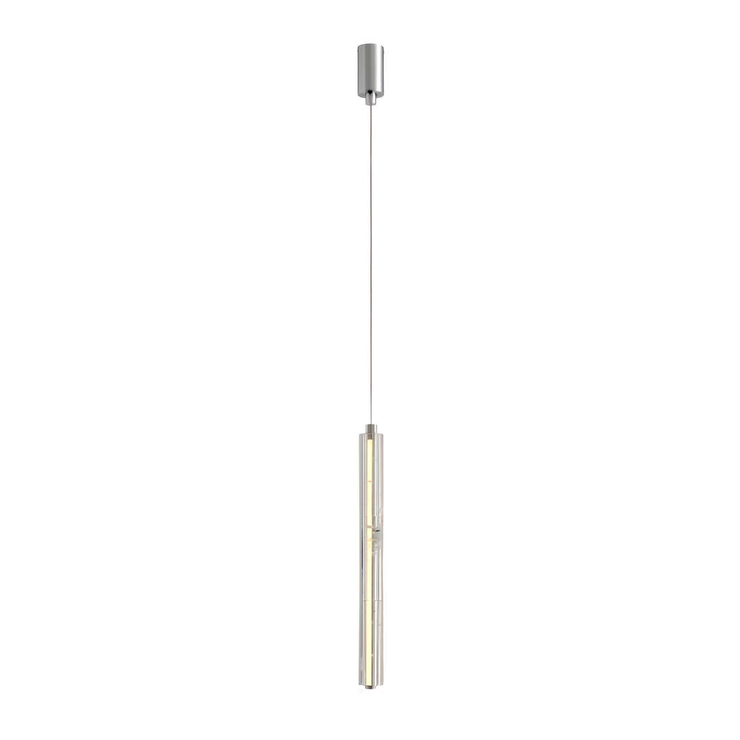 Modern Crystal Pendant Light Linear Ceiling Fixture Minimalist Design