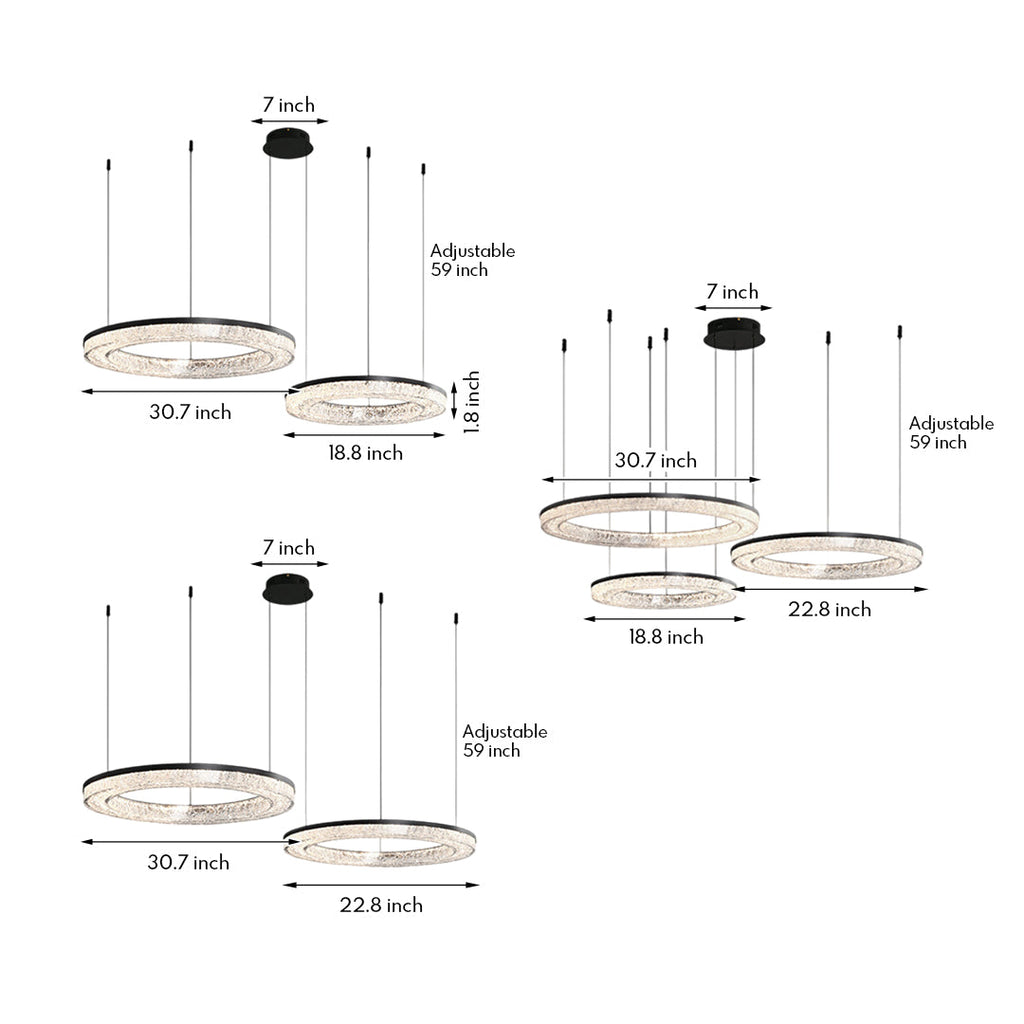 Circle Pendant Light Luxury Ring Chandelier Art Decor