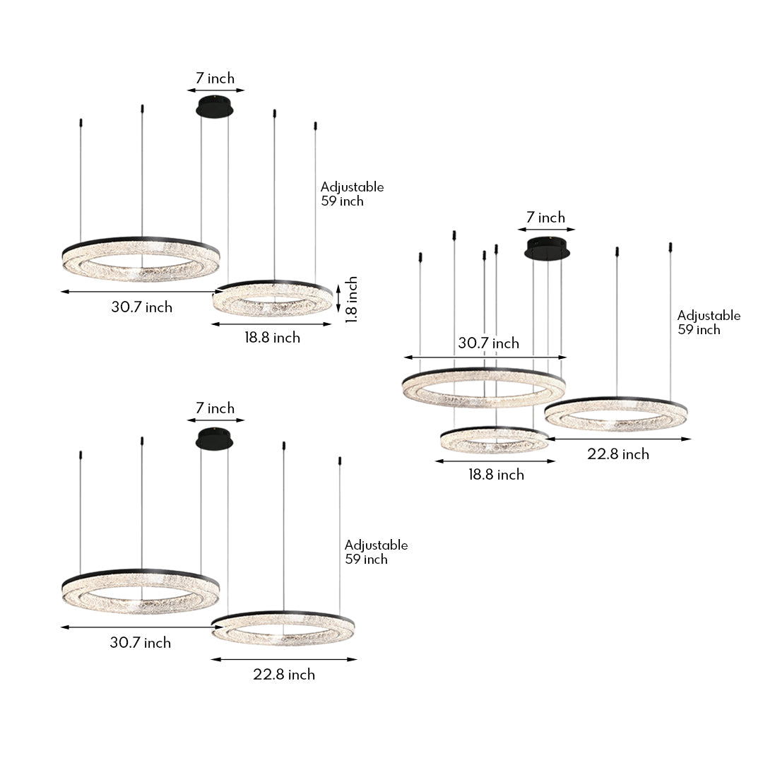 Circle Pendant Light Luxury Ring Chandelier Art Decor