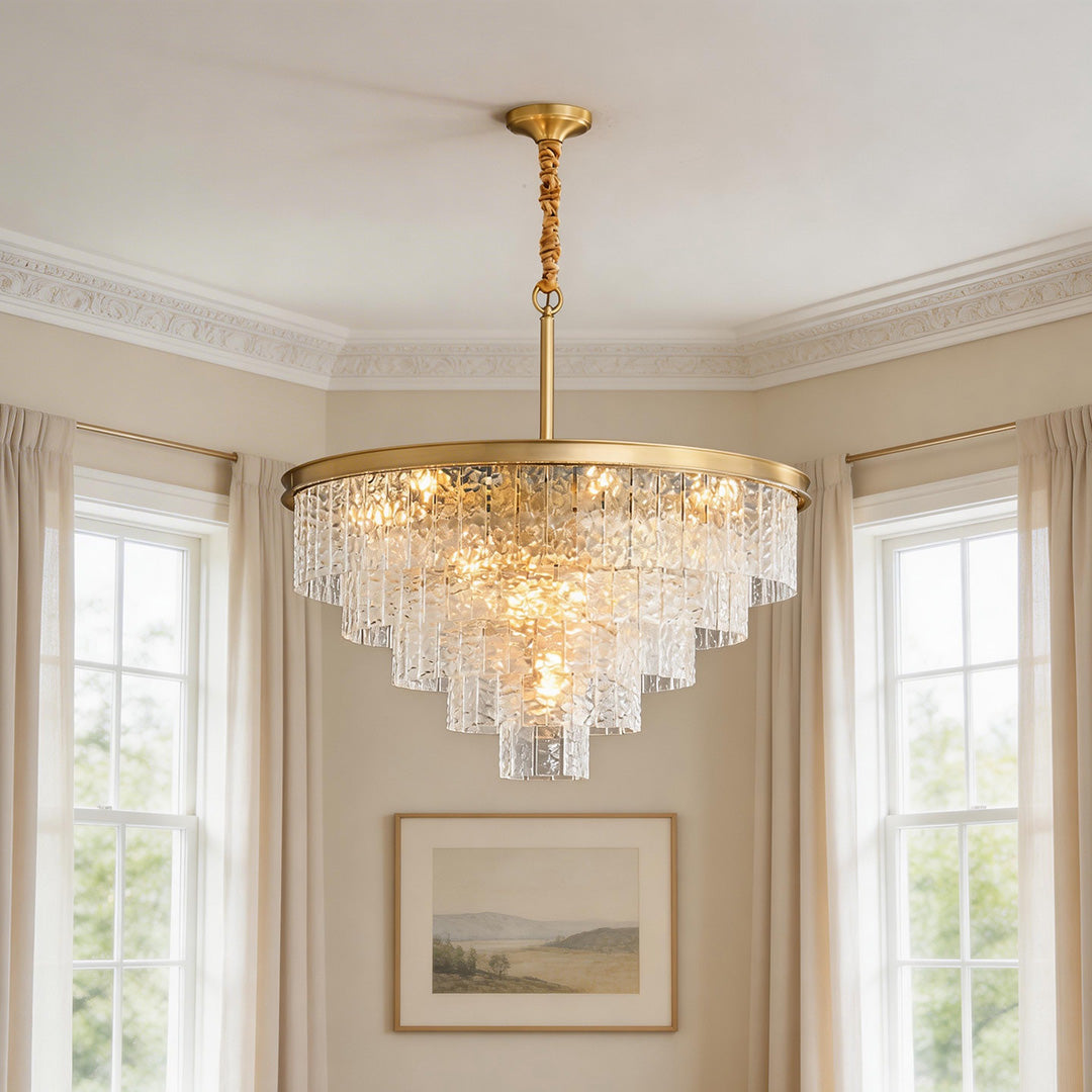 Modern Full-Copper Minimalist Chandelier Ceiling Light