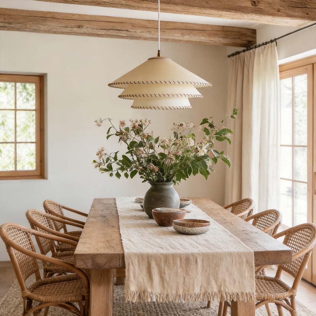 Tiered Parchment Paper Pendant Light - Multi-Layer Lamp for Elegant Decor