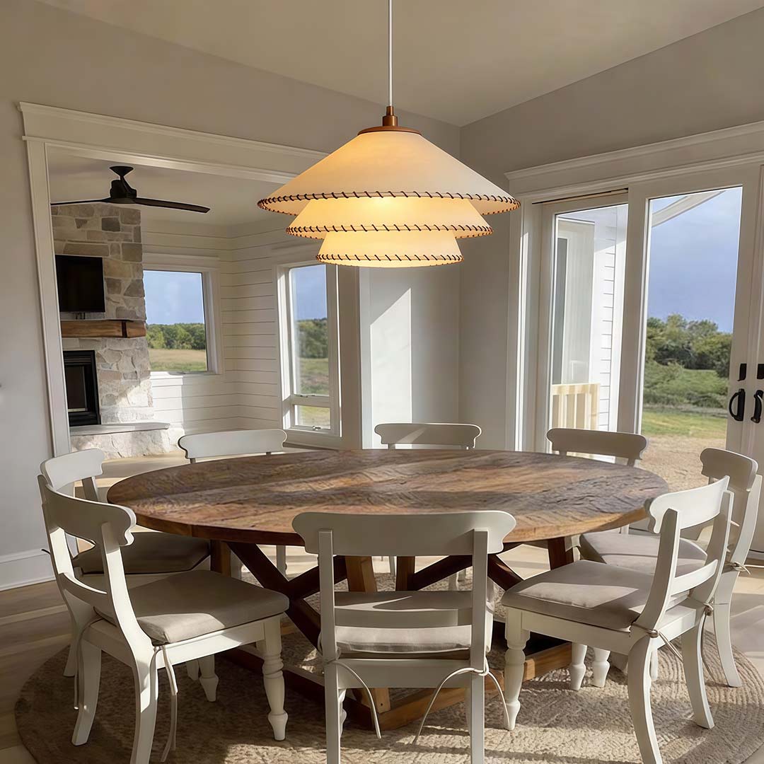 Tiered Parchment Paper Pendant Light - Multi-Layer Lamp for Elegant Decor