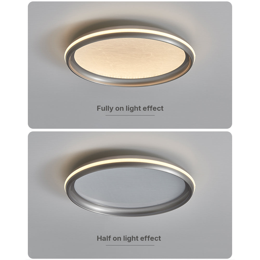 Metal Flush Mount Light - Silver Finish White Acrylic Ceiling Light
