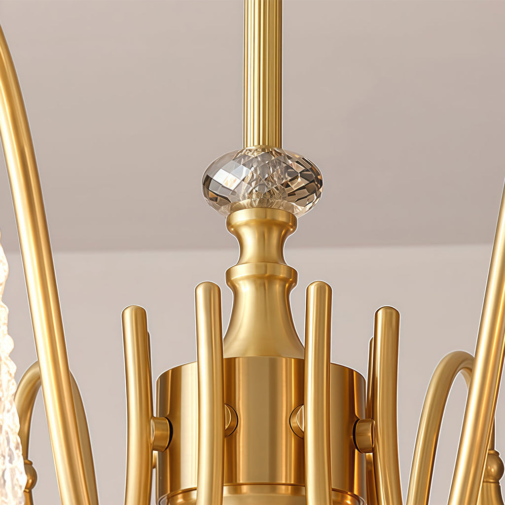 Brass Vintage Chandelier | Ornate Classic Glass Ceiling Light